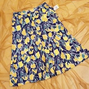 Maison Jules A Line Lemon Print Skirt Size Medium